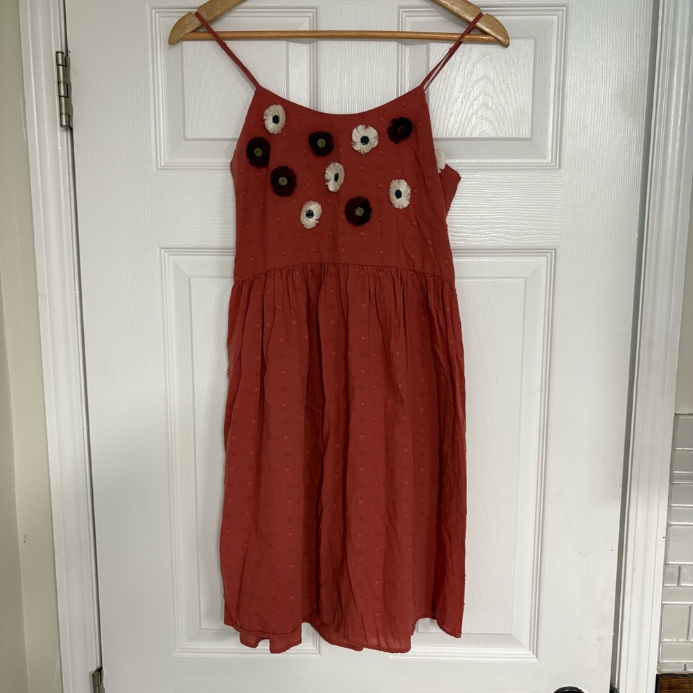 Madewell Spiced Rose Embroidered Sunflower Cami‎ Dress Size XS